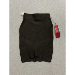 Wow Couture Bodycon Skirt Womens Small Black Pencil Stretch Bandage